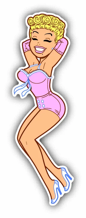 

Blonde Showgirl Retro Glamour Sticker Car Camper Decal Accessories For Car Bumper Front Windshield Truck Electric Scooter Yacht