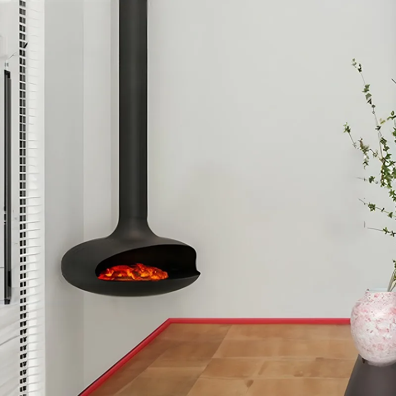 Hanging atomizing fireplace heating alcohol burning firewood home villa B & B flying saucer type electric heating home