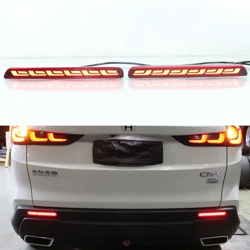 

Car LED Rear Reflector For Honda CRV CR-V 2022 2023 3 in1 Function Sequence Signal Indicator Tail Light Bumper Brake Lamp