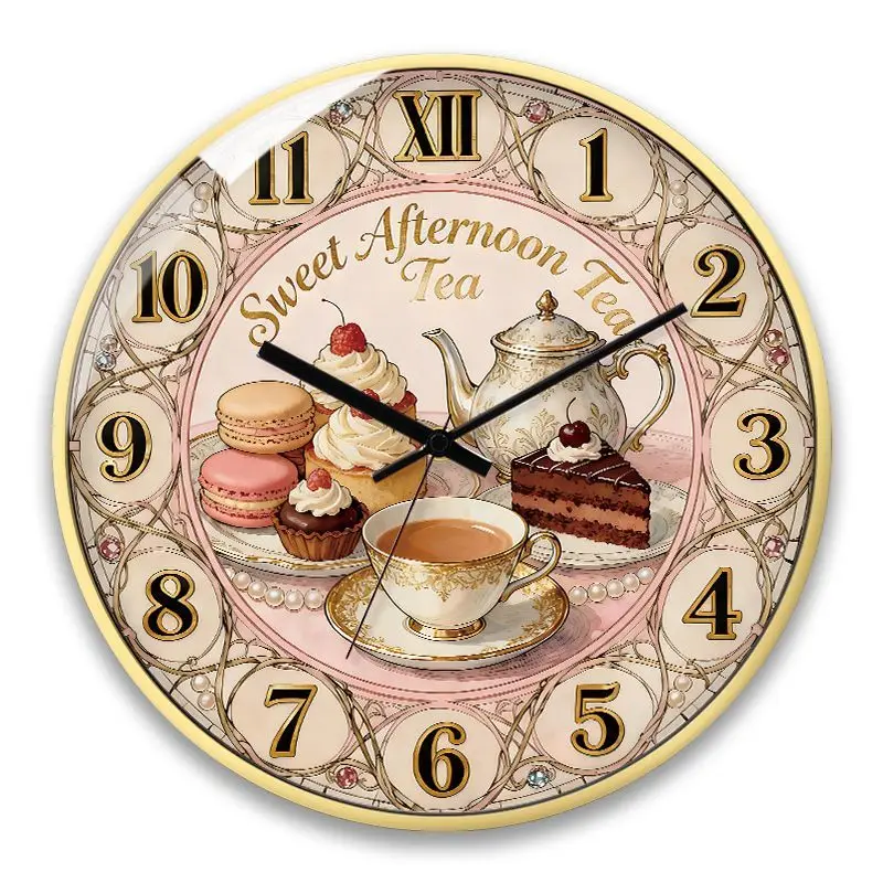 Original 35cm European Art Vintage Wall Clock, Living Room Decoration Mute Bedroom Quartz Clocks