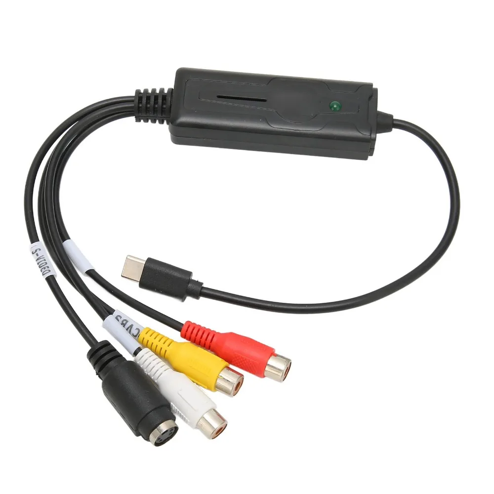 1 Channel Type C Capture Card Sound Video Capture NTSC PAL AV to USB C Converter Composite Video S Video for Windows/OS X