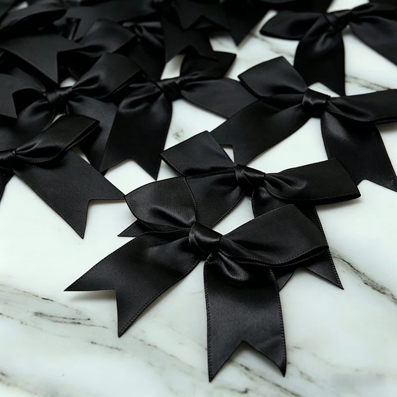 (20pcs) 1\'\' 25mm Fresh Pink Ribbon Small Packaging Bow Polyester Satin Bow Flower Tie Hair Accessories Fashion Accessory DIY