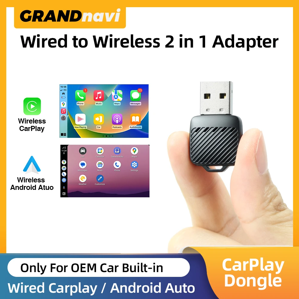 

2in1 Wireless Android Auto Wireless CarPlay Adapter Dongle Car Smart Mini Box For Car With Wired OEM CarPlay Android Auto