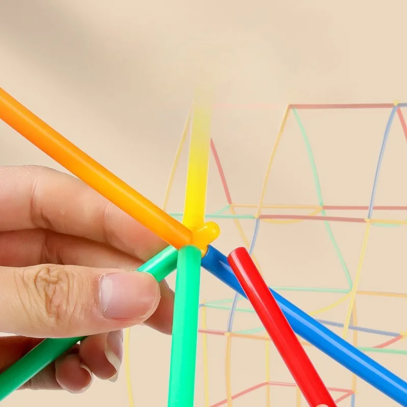 Miękkie słomki dla dzieci, rurki do wody, klocki do łączenia, zabawki do składania, puzzle do przedszkola, uniwersalny konstruktor