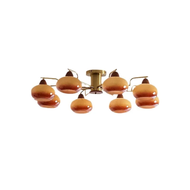 

American retro ceiling lamp Bauhaus cream wind medieval