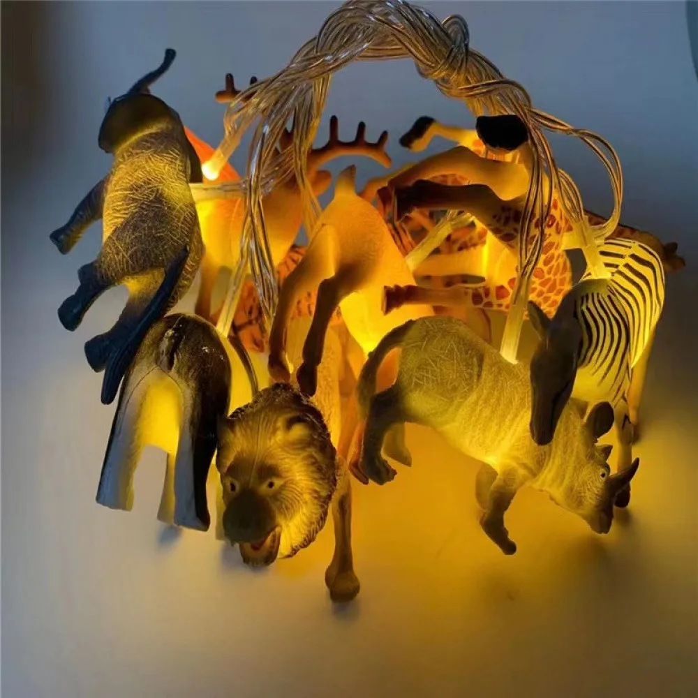 1.5/3M LED Dinosaur/Animal String Lights Battery Operated Kids Bedroom Fairy Lights Christmas Birthday Party Cartoon Decoration