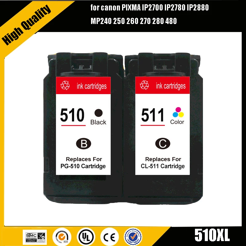 Einkshop PG510 CL511 PG-510 CL-511 Ink Cartridge with Dye ink for canon PIXMA IP2700 IP2780 IP2880 MP240 250 260 270 280 480