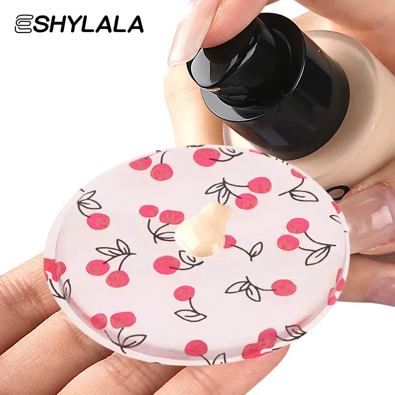 1/2 個チェリープリントシリコーンゲルパウダーパフスポンジフェイスコンシーラー化粧品パフアクセサリーファンデーションクリームなしパウダー