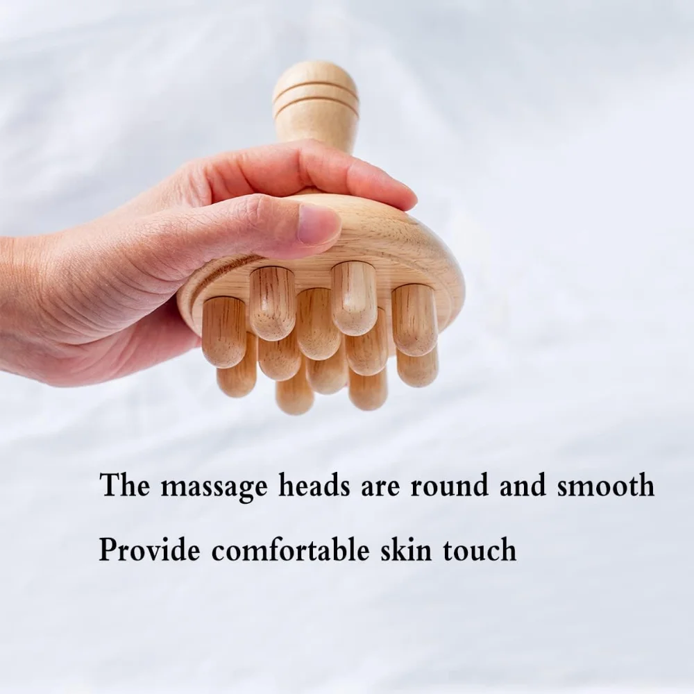 Wood Therapy Massage Tools, Wooden Mushroom Massager, Anti Cellulite Lymphatic Drainage Massage Cup Tools for Full Body Shaping