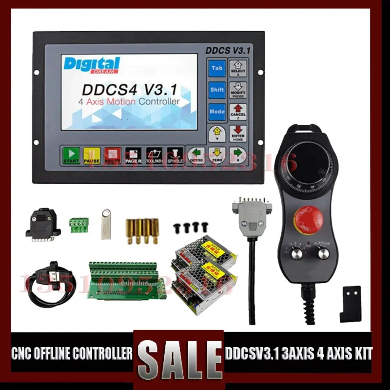 3Axis 4Axis G Code Cnc Offline Controller Ddcsv3.1 Motion Control System Usb Interface Metal Shell With Handwheel Mpg