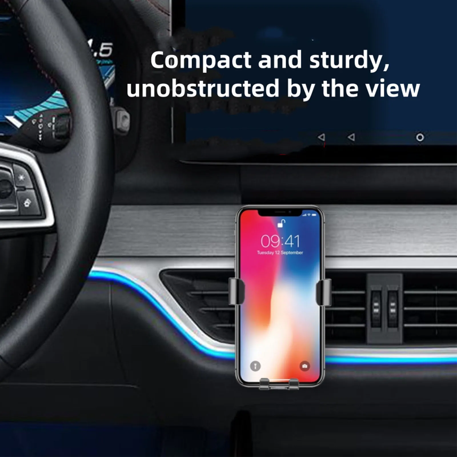 سيارة الهواء تنفيس قاعدة تركيب مزودة بمشبك منفذ قوس الجاذبية الملاحة هاتف محمول لتحديد المواقع حامل دعم حامل هاتف السيارة المحمول