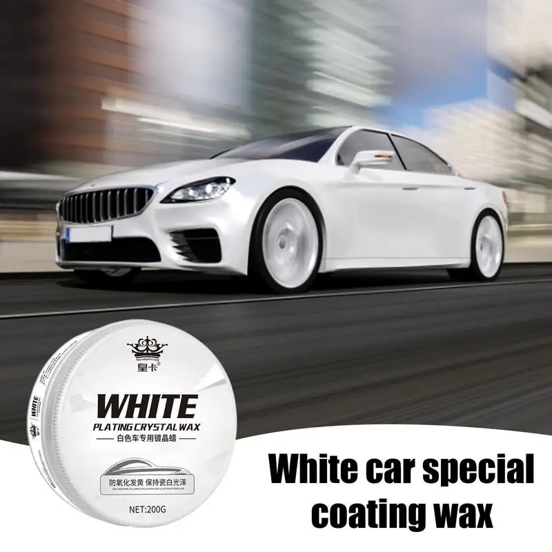 200g Wax For White Cars Auto Coating Wax Special Solid Plating Crystal Paste Covering Paint Surface Coating Polish For White Car