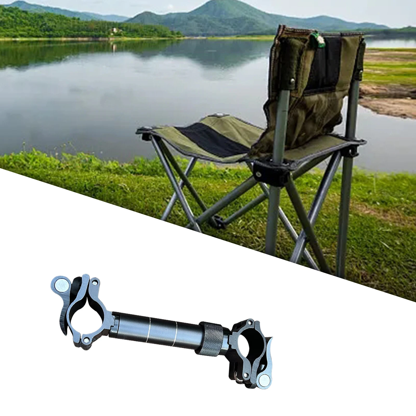 Umbrella Clamp Aluminum Umbrella Stand Fishing Chair Umbrella Holder for Folding Leisure Chair Garden Camping Patio Chair Fence