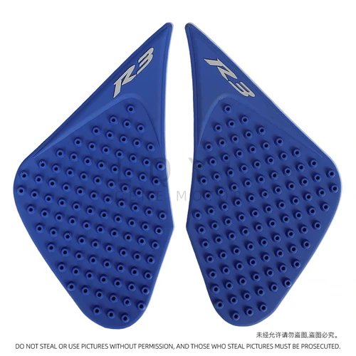 Imagen 2 del producto Protector de almohadilla de depósito antideslizante para motocicleta, pegatinas laterales de Gas para rodilla, almohadillas de tracción, calcomanías para Yamaha R3 YZF-R3 2015 2016 2017, nuevo