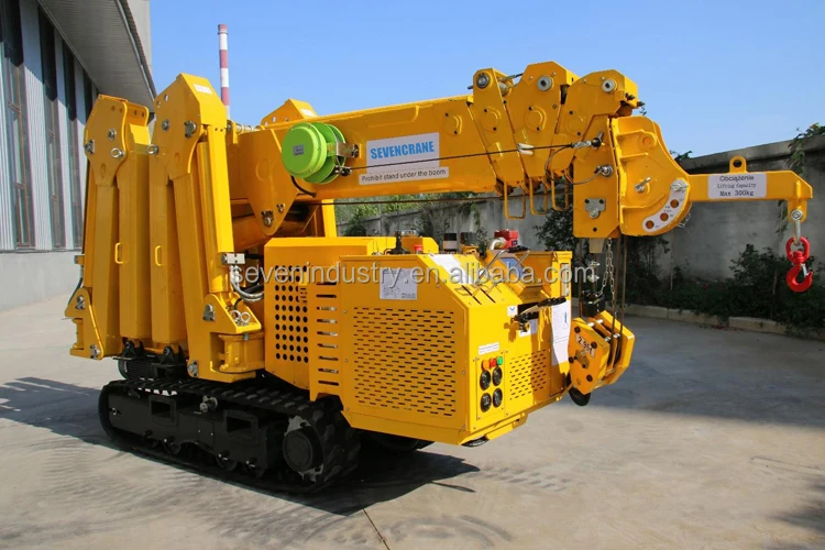 رافعة عنكبوت جديدة شديدة التحمل رافعة عنكبوتية صغيرة مجنزرة زجاجية جدار رفع تلسكوبي 3t