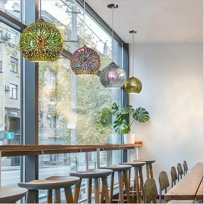 

SANDYHA Modern Creative Chandelier Fireworks Pendant Light Lampadario Soffitto LED E27 Lustres Lamp for Cafes Restaurants Bars