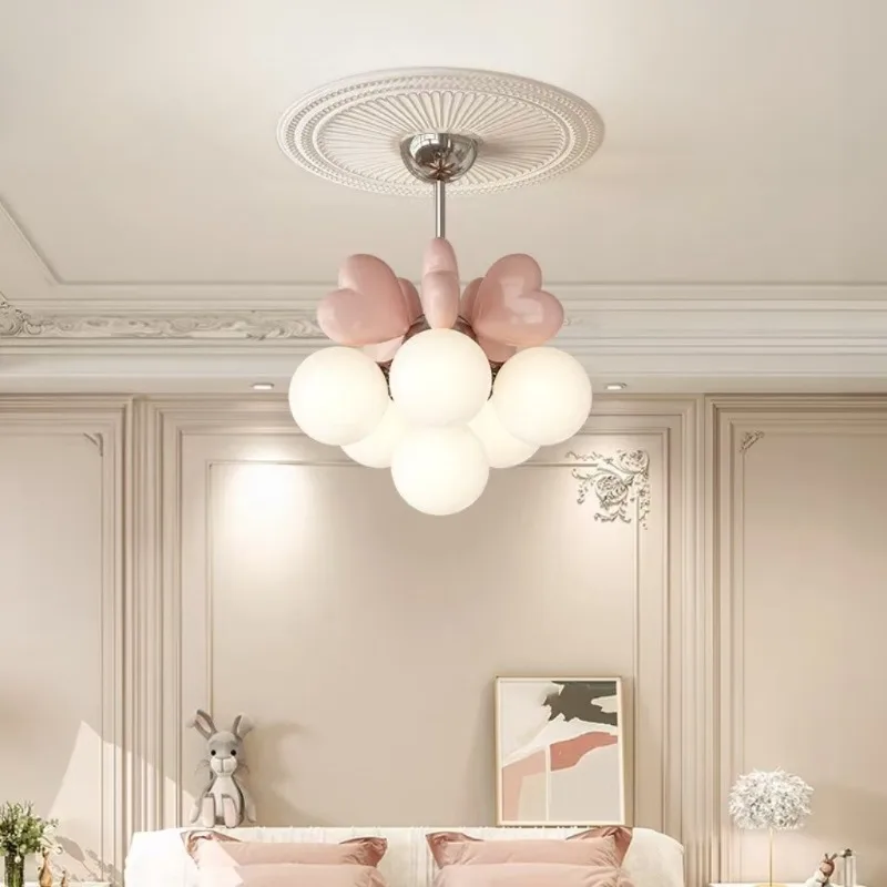 Modern Minimalist Cream Style Ceiling Lights Dining Room Bedroom Cafe Creative Children's Room Warm Eye Protection Love LED Lamp