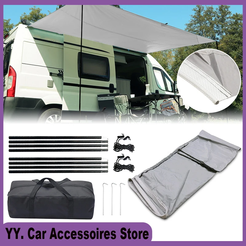 

Canopy Sun Sail Kits For Caravan Motorhome Camper With Piping Attachment 300x240cm Durable RV Camping Awning Accessories
