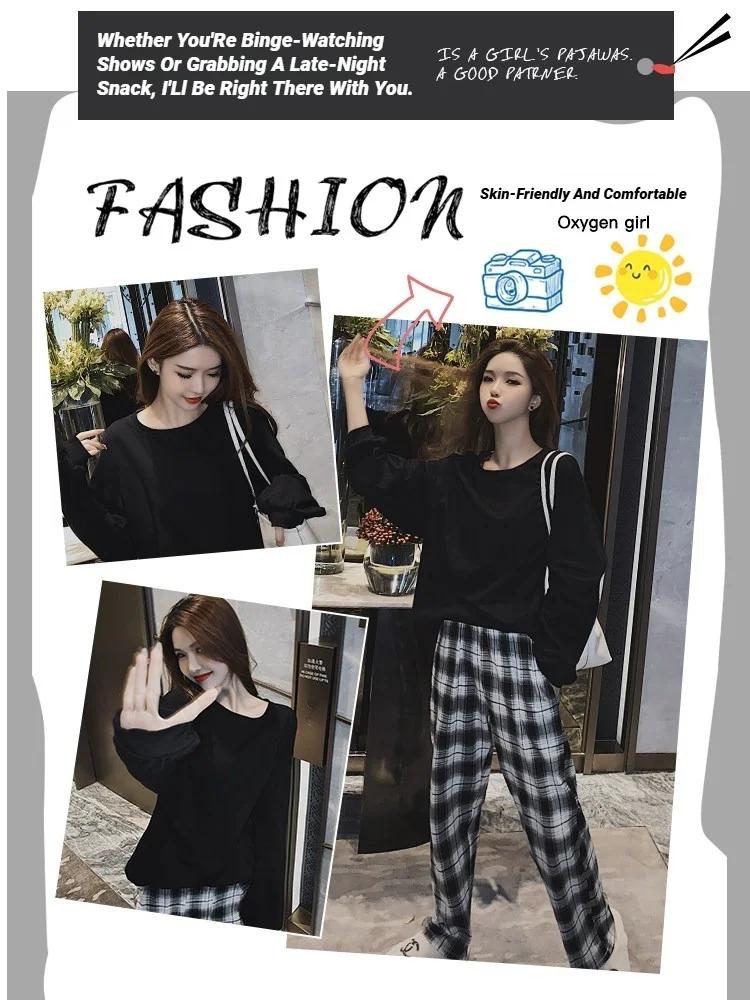 Women Big Size With Chest Pads Pajamas Long-Sleeved Home Wear Can Be Worn Outside Nursing Pregnant Clothing Set Large