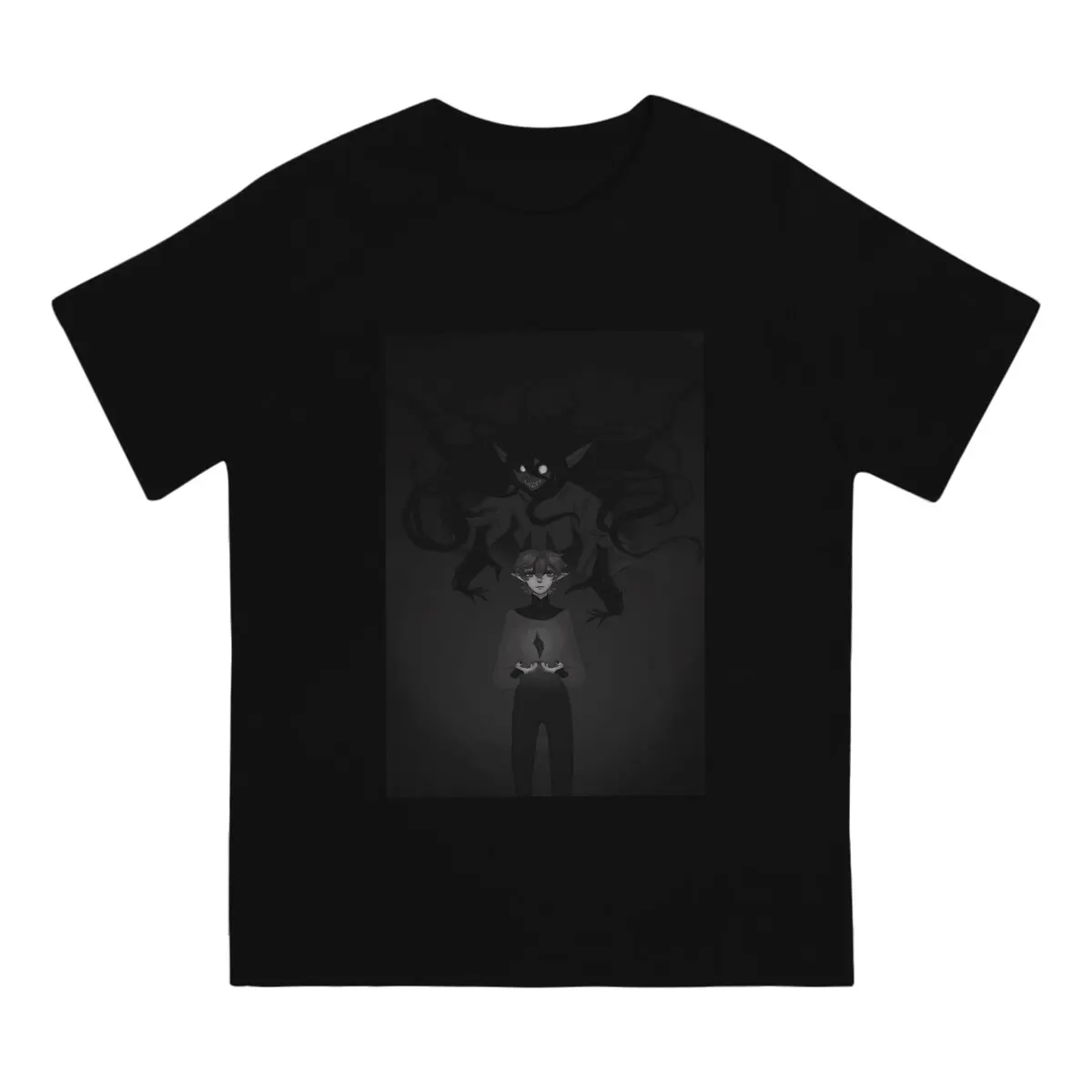 Hipster Darkness T-Shirt Men Round Neck T Shirts Demons Mirror Short Sleeve Tee Shirt New Arrival Clothing