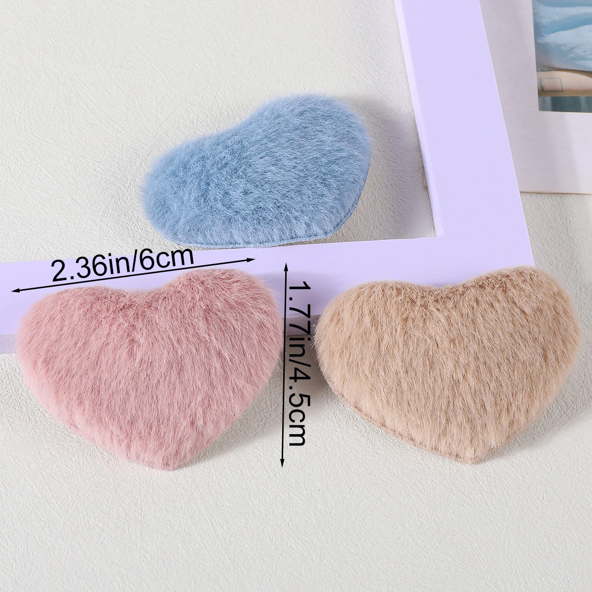 8Pcs Plush Side Bangs Clip for Women Colorful Love Heart Plush Fluffy Hair Clips Barrettes Hairpins Girls Hair Accessories