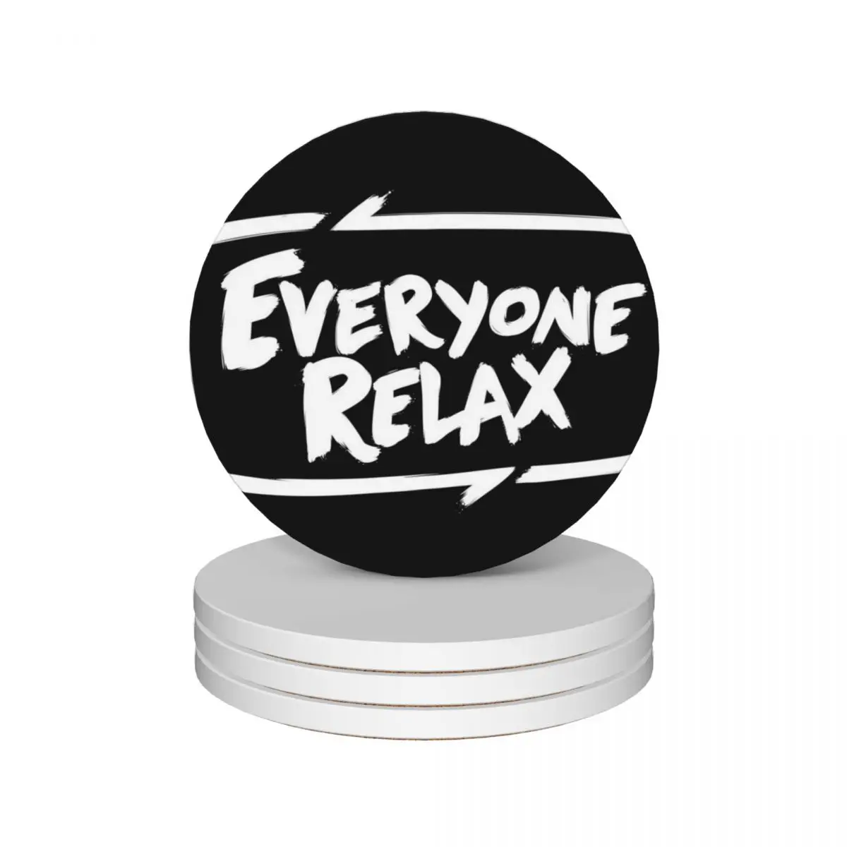 TOFOP - Everyone Relax (white) Ceramic Coasters (Set of 4) christmas slate Coasters