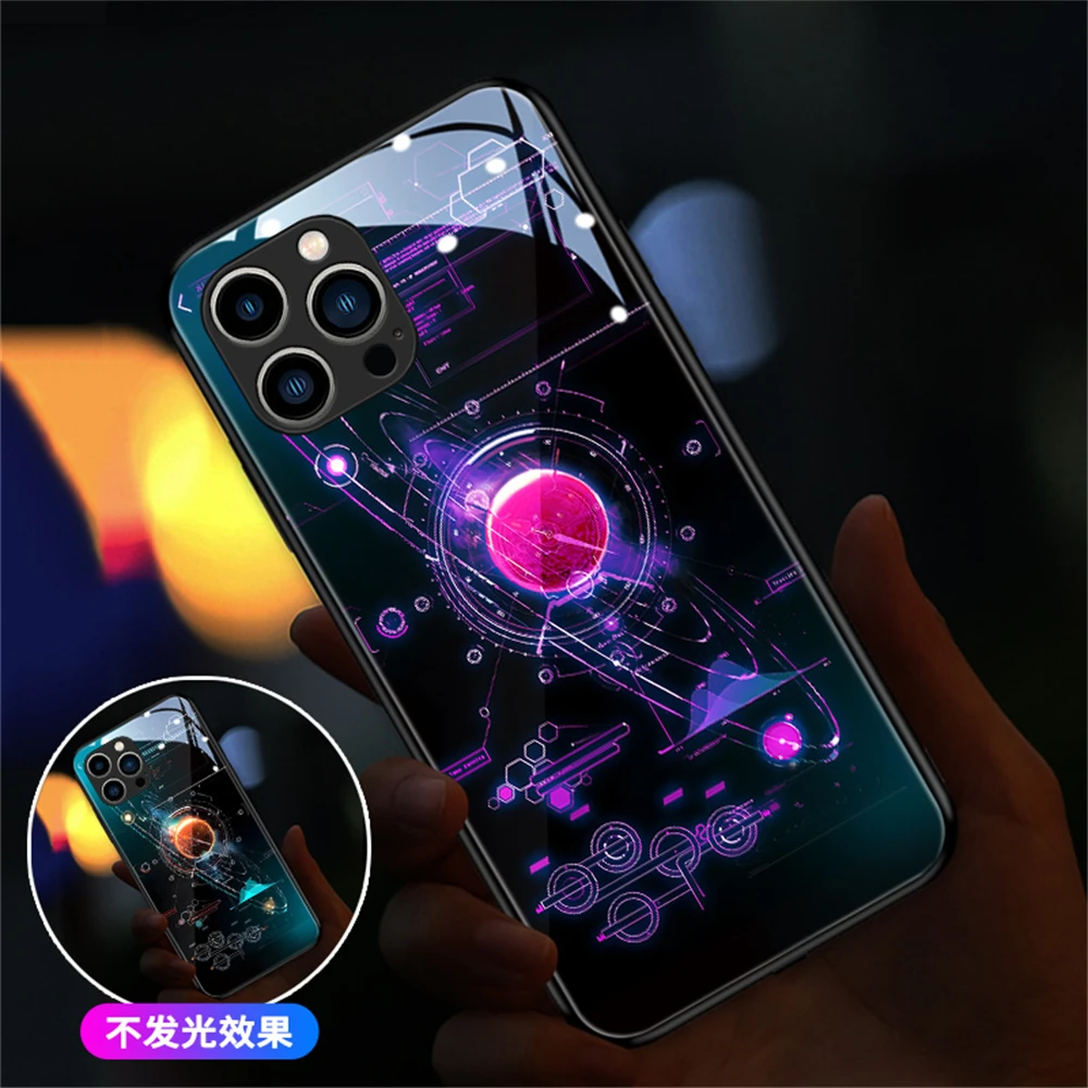 Electrocircuit Design LED Light Phone Cover Bag For Huawei Mate 50 40 30 Pro P60 P50 P40 Nova 10 9 8 7 Luminous Case