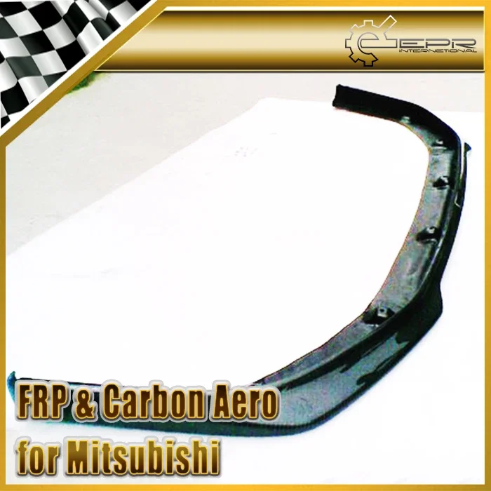 Car Accessories For Mitsubishi 07-16 Evolution EVO 10 Ralliart Style Carbon Fiber Front Lip Glossy Fibre RA Bumper Splitter Kit