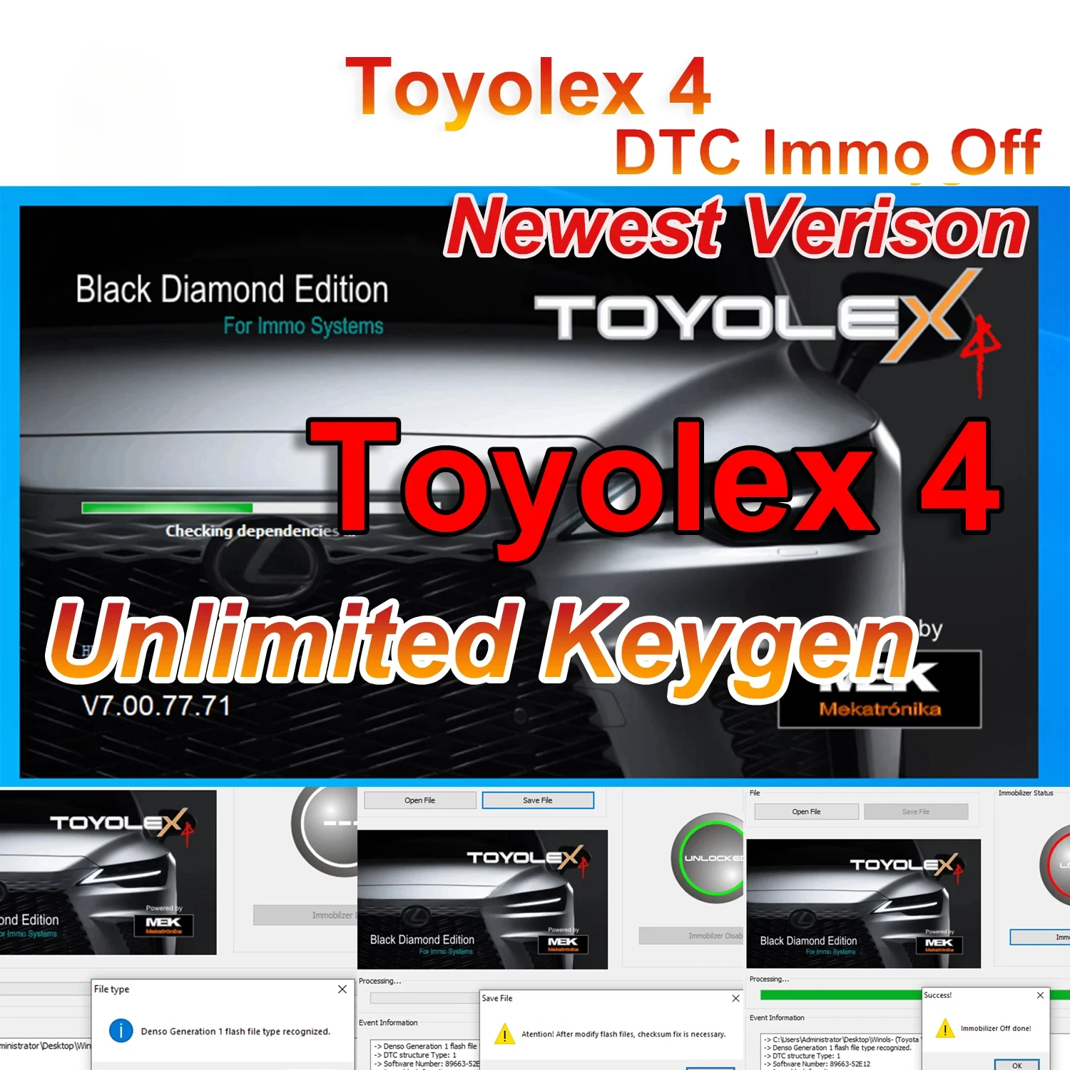 Toyolex 4 Toyolex 3 with Unlimited Keygen for Denso for Lexus Mascheramento Car DTC Disable SoftwareTool PK Toyolex3 Toyolex4