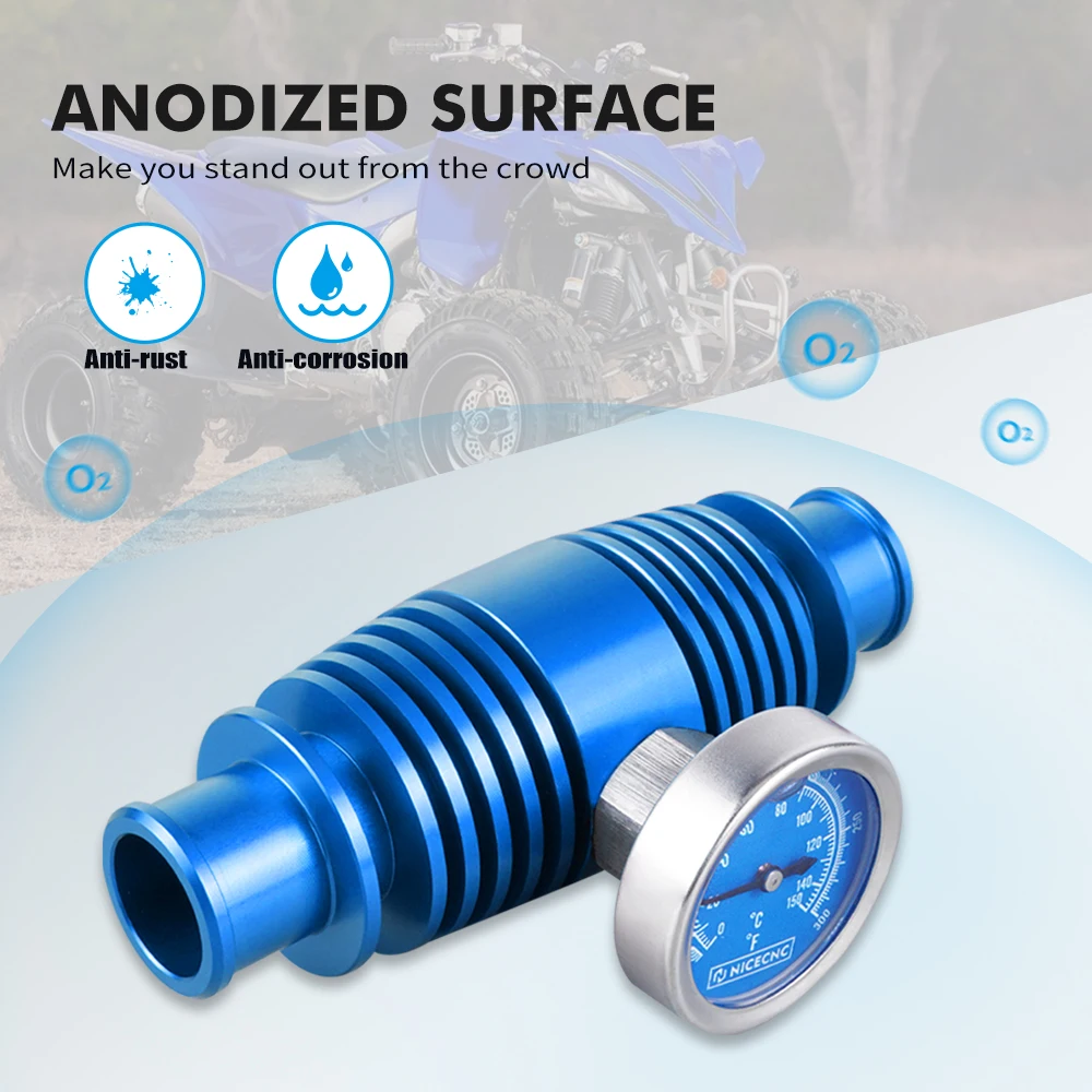 NICECNC Für Yamaha Raptor 700 700R Kühler mit Inline-Temperaturanzeige für Suzuki LTZ400 Honda TRX ATV Zubehör – Detail 6