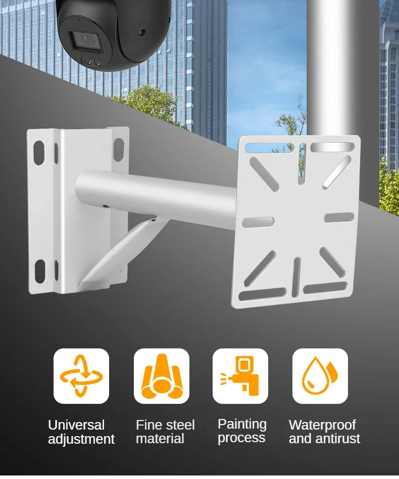 Camera Auxiliary Bracket, Wall / Rod Mounting Bracket for Speed Dome PTZ Cameras Spray Paint Steel, Adapter Multifunctiona Board