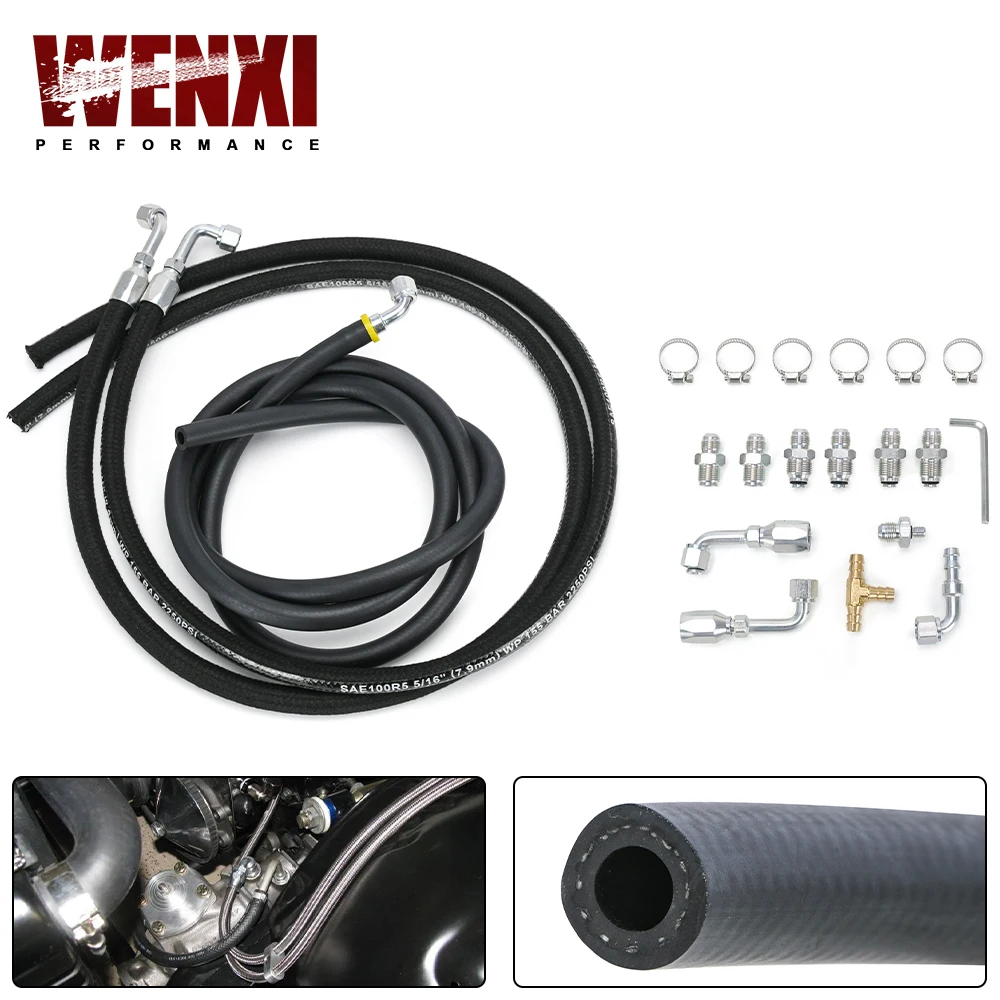 Steering Hose Hookup Kit W/ Fittings For Hydro Boost Power Brake Booster Kit