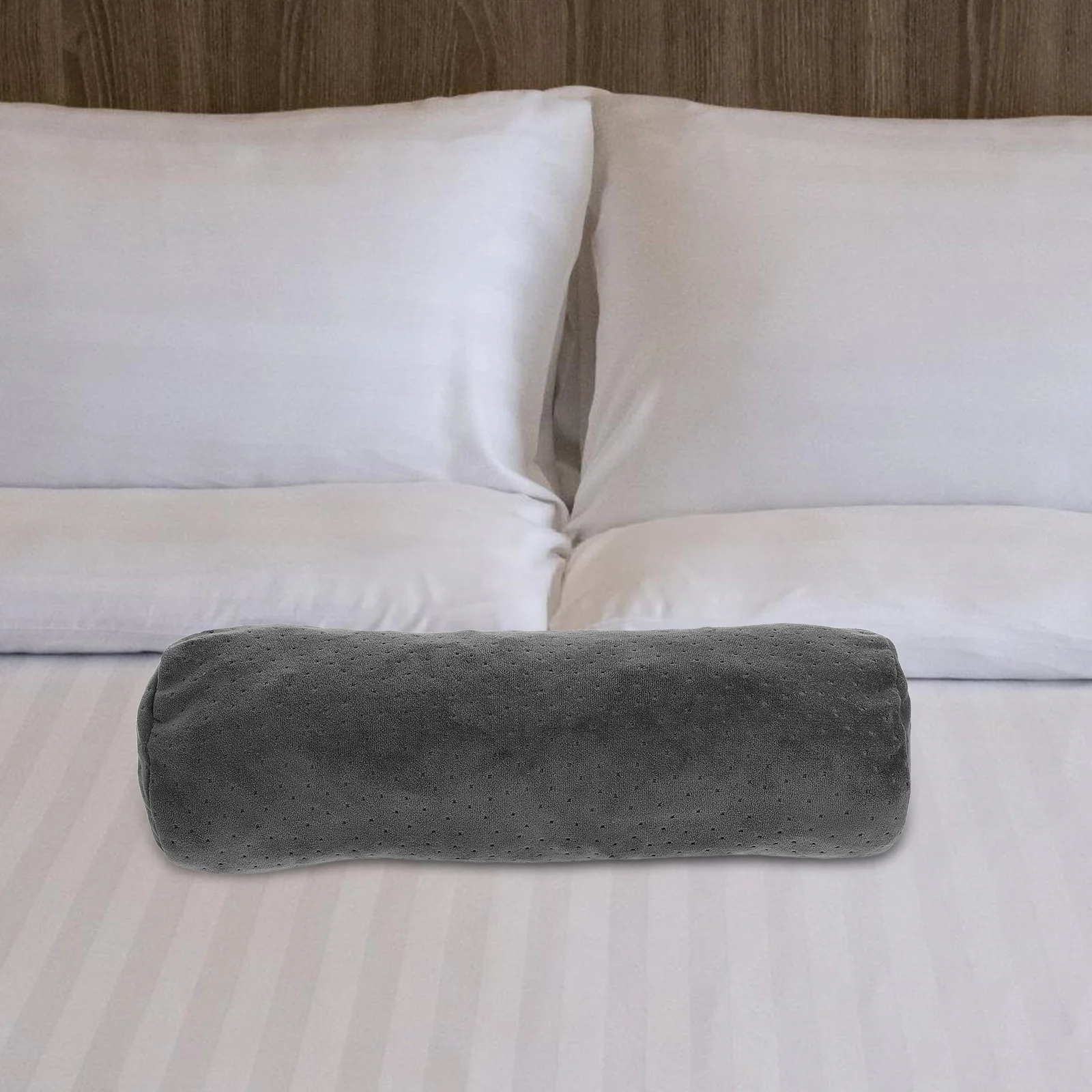 Housse de coussin cylindrique, 2 pièces, matériau souple, forme ergonomique, fermeture éclair, facile à retirer, pour la maison, les voyages, décoration