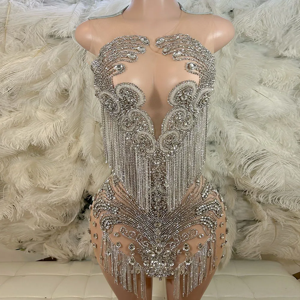 

Sexy Silver Glitter Tassel Birthday Party Dresses For African Girls Mini Cocktail Dress Prom Gowns 2025 Customized