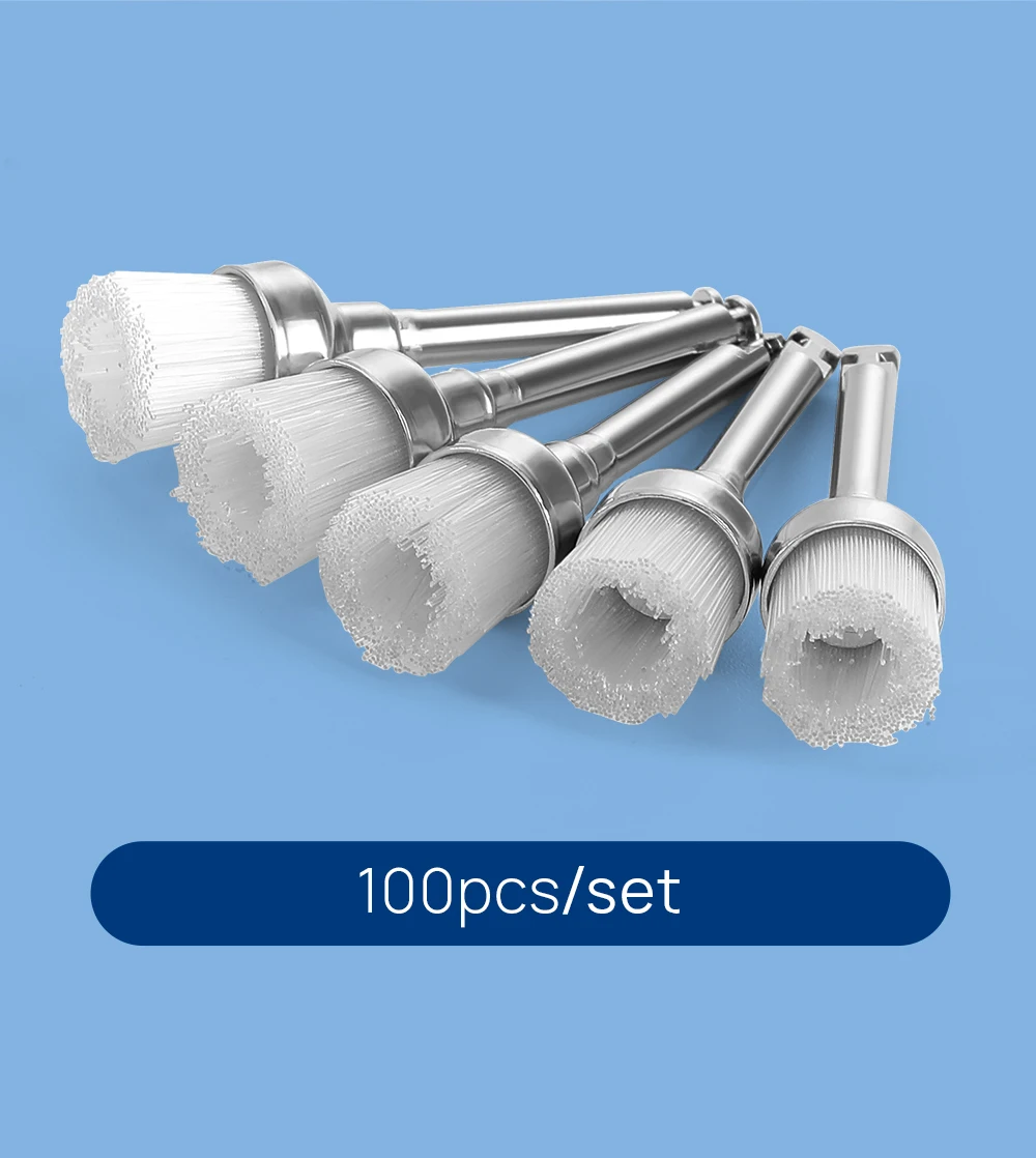 100 Stück/Box AZDENT Dental Nylon Polierbürsten Schüssel/flache Form Latch Typ (RA) Einmalgebrauch – Detail 4