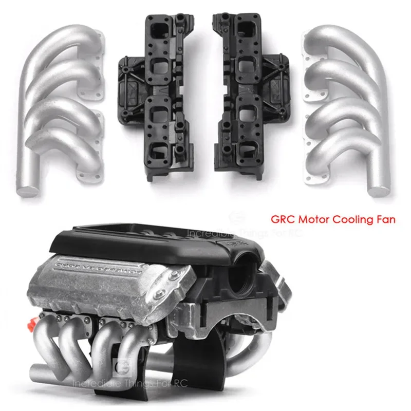 

Металлическая накладка выхлопной трубы двигателя V8, аксессуары GRC, радиоуправляемая модель автомобиля с дистанционным управлением, имитация автомобиля, вентилятор охлаждения двигателя # GAX0142T