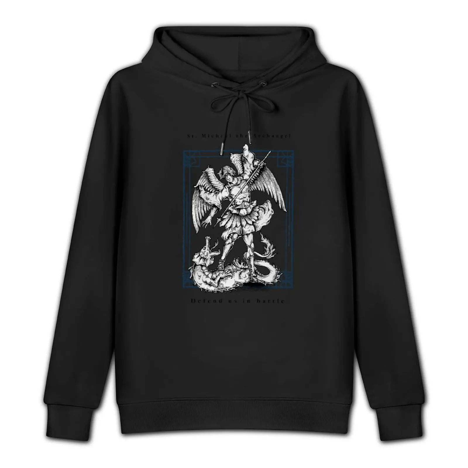 St. Michael the Archangel, Defend Us in Battle Pullover Hoodie japanese style korean clothes anime hoodie