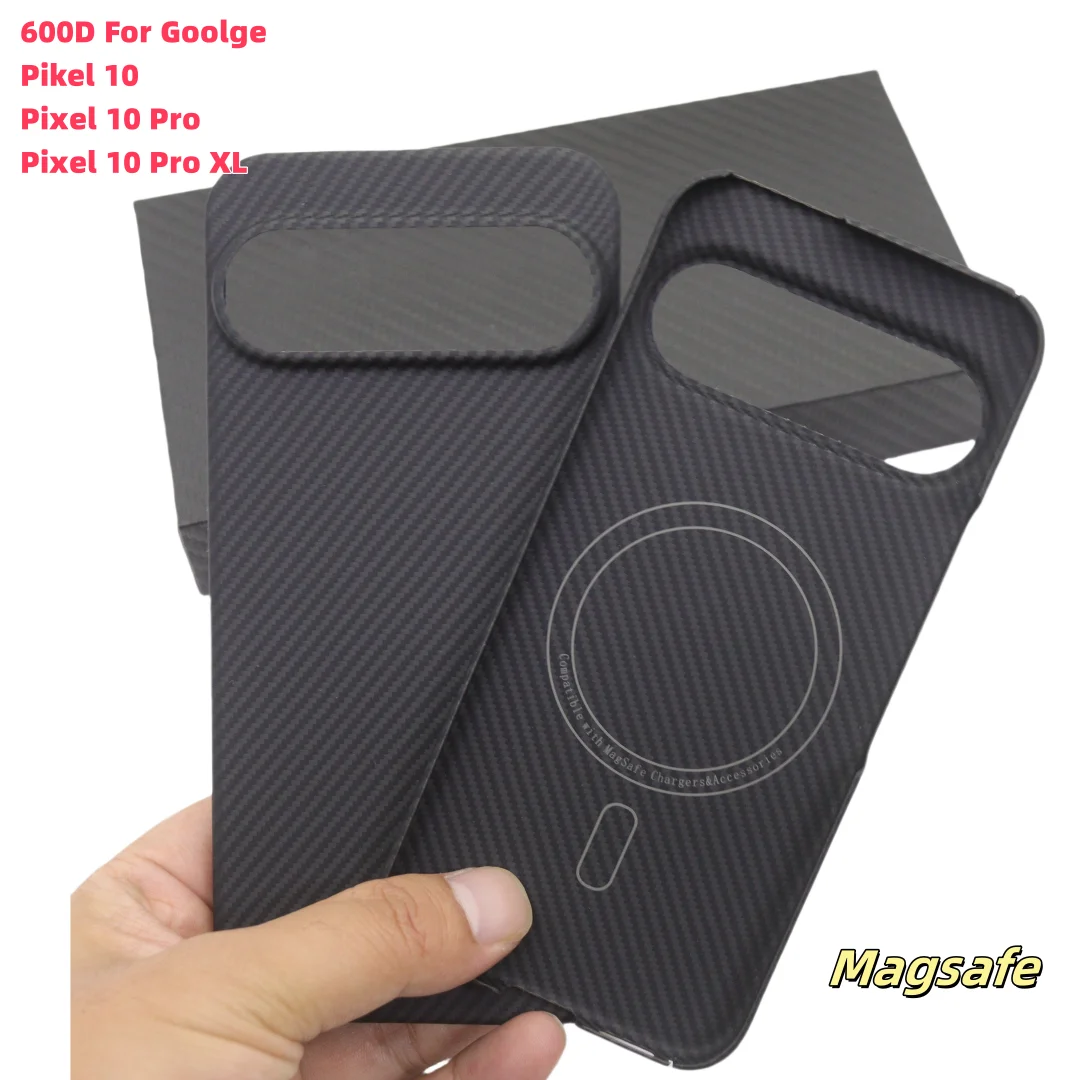 

Ultra-thin Lightweight for MagSafe Magnetic Case for 2025 Google Pixel 10 Pro XL 10 Pro Genuine Carbon Fabric Aramid Fiber Cover