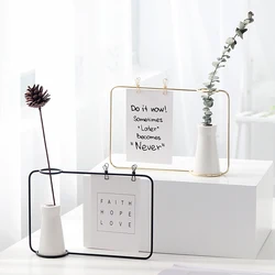 European Ins Minimalist Style Ceramic Vase Ornaments Home Table Decoration Metal Photo Frame Message Bracket Flower Arrangement