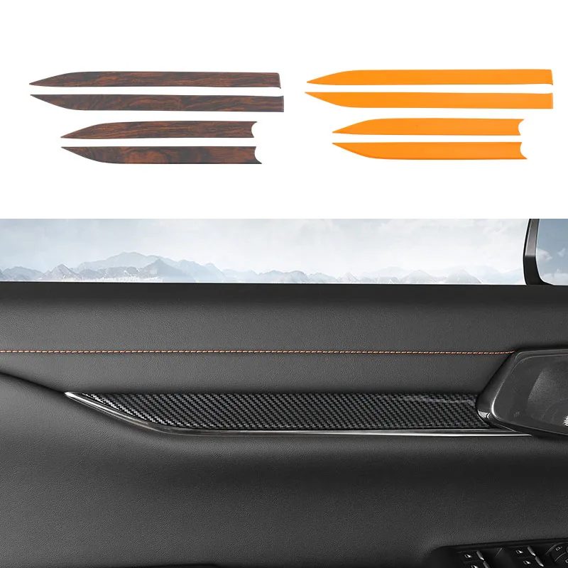 

Carbon Fiber Fit For Ford Ranger T9 2023 2024 Car Accessories Interior Door Panel Trim Strip Cover Decoration Panel Sticker