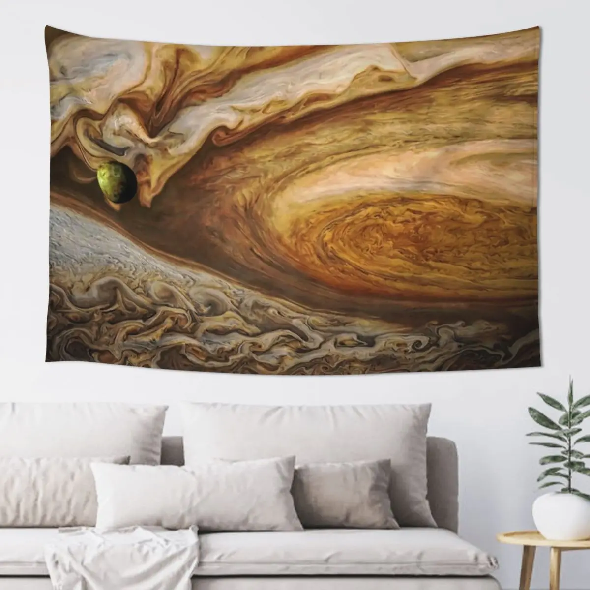 

Callisto passing before Jupiter, space exploration, astronomy Tapestry Decoration Room Wall Decorations Tapestry