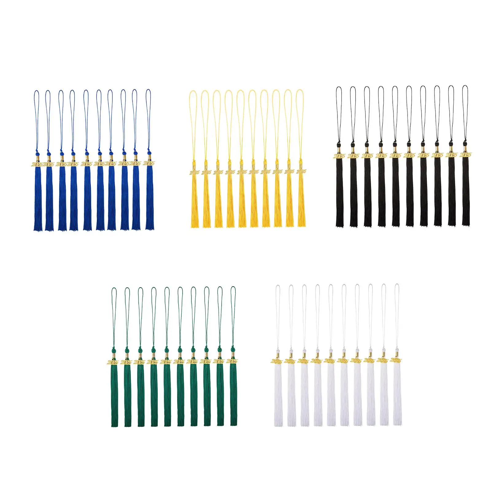 10x Graduation Tassels 2025 Doctoral Hat Hanging Tassels Decoration Souvenir Party Favors Graduation Cap Tassels for Graduates