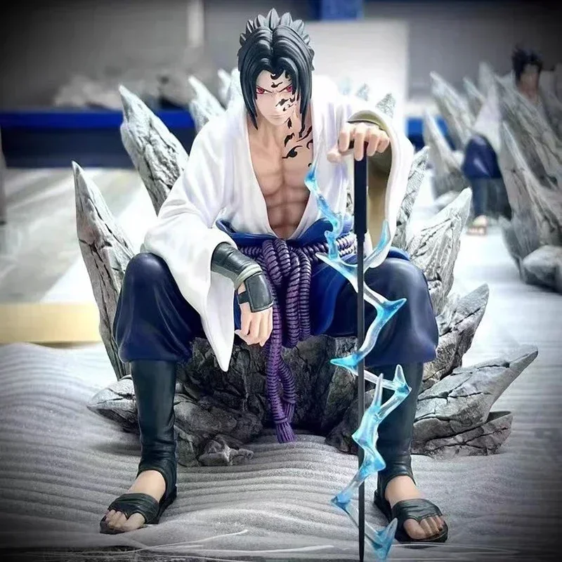 

HOT 18cm NARUTO Uchiha Sasuke Mantra Seal Action Figure Sitting Pose Pvc Model Statue Collection Decoration Toys Gift Ornaments