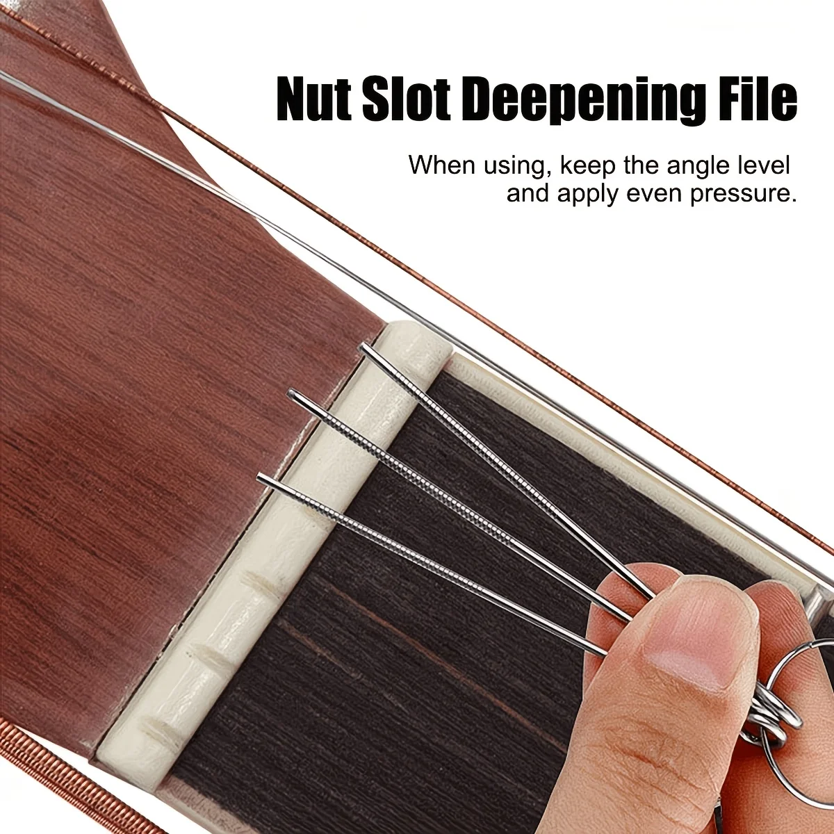 1Set Guitar Bridge Slotting Polishing File Universal Repair Tools Folk Electric Guitar Ukulele Bass Banjo Nut Groove Accessory