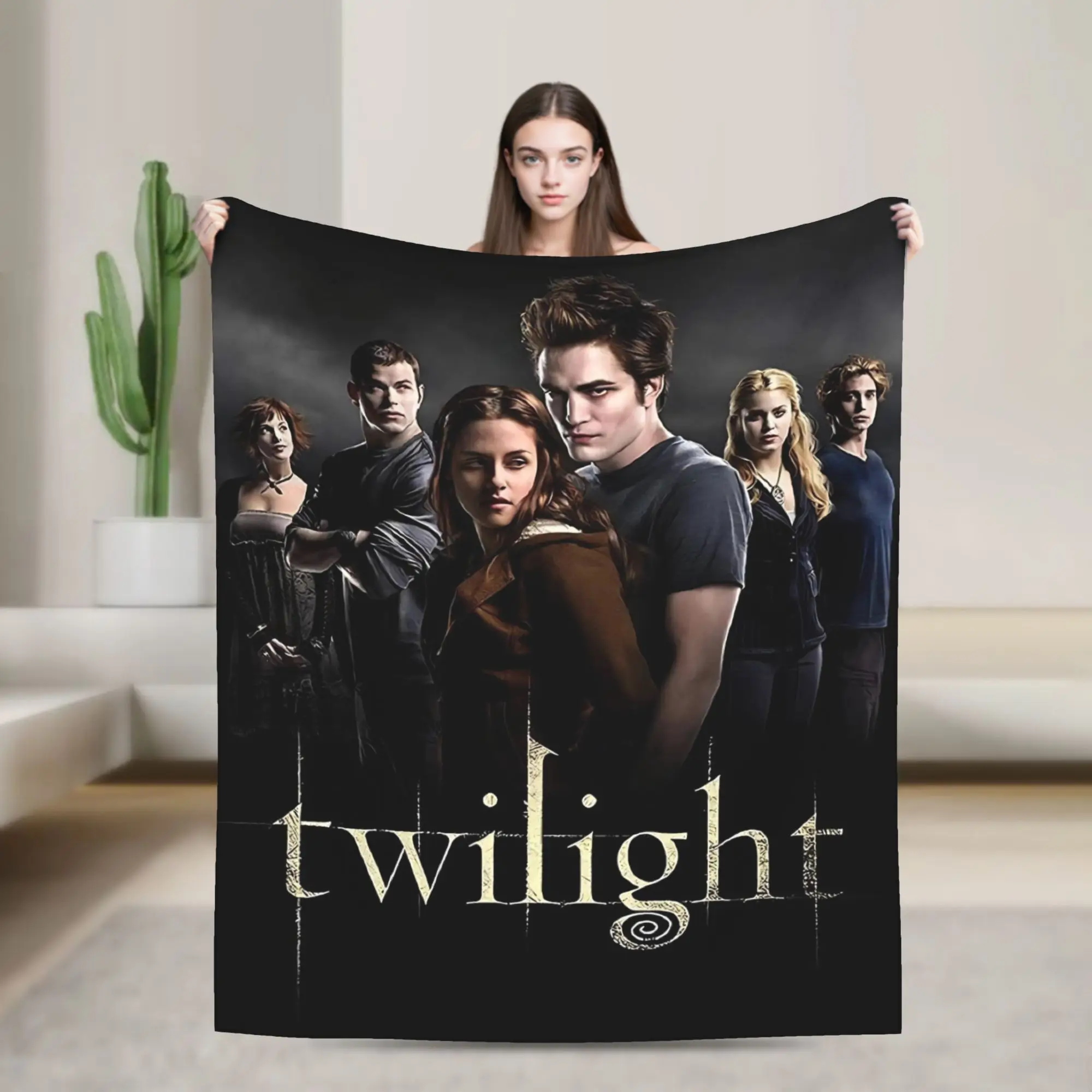 The Twilight Edward Bella  Blanket  For Living Room Super Warm Customized Quality Bedspread Gift Idea
