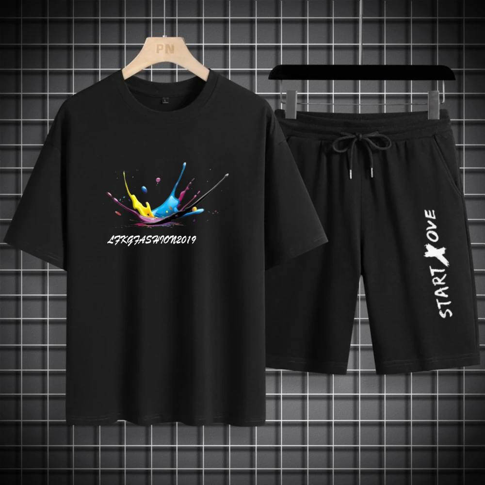 

1pcs Men's t-shirt Sets 2026 Spring/Summer two-piece set Tracksuit men 3D Printed sweatshirt set outfits two piece Graphic
