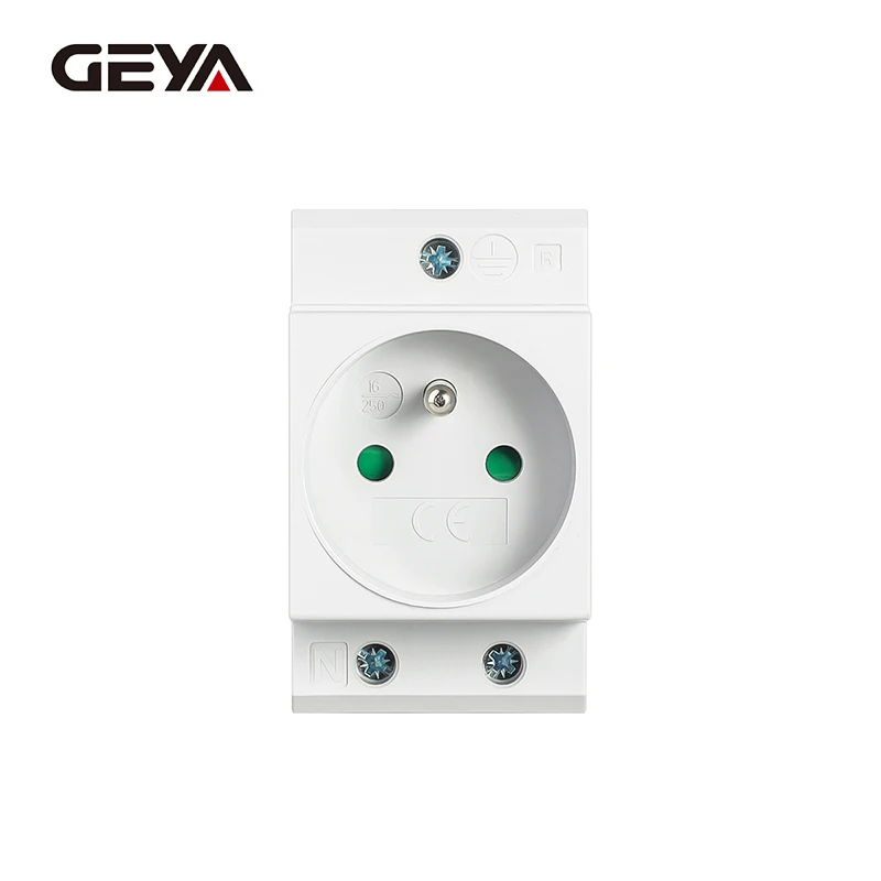 GEYA 16A 220V AC DIN-Schienen-modulare Steckdose – 35 mm, EU/FR/US/BK/IT, industrieller und privater Gebrauch, Netzteil-Adapter-Anschluss – Detail 10