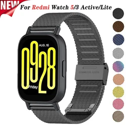 Milanese Band for Redmi Watch 5 Active 5 Lite Metal Stainless Steel Strap Bracelet for Redmi Watch 3 Active 3 Lite Wriststrap