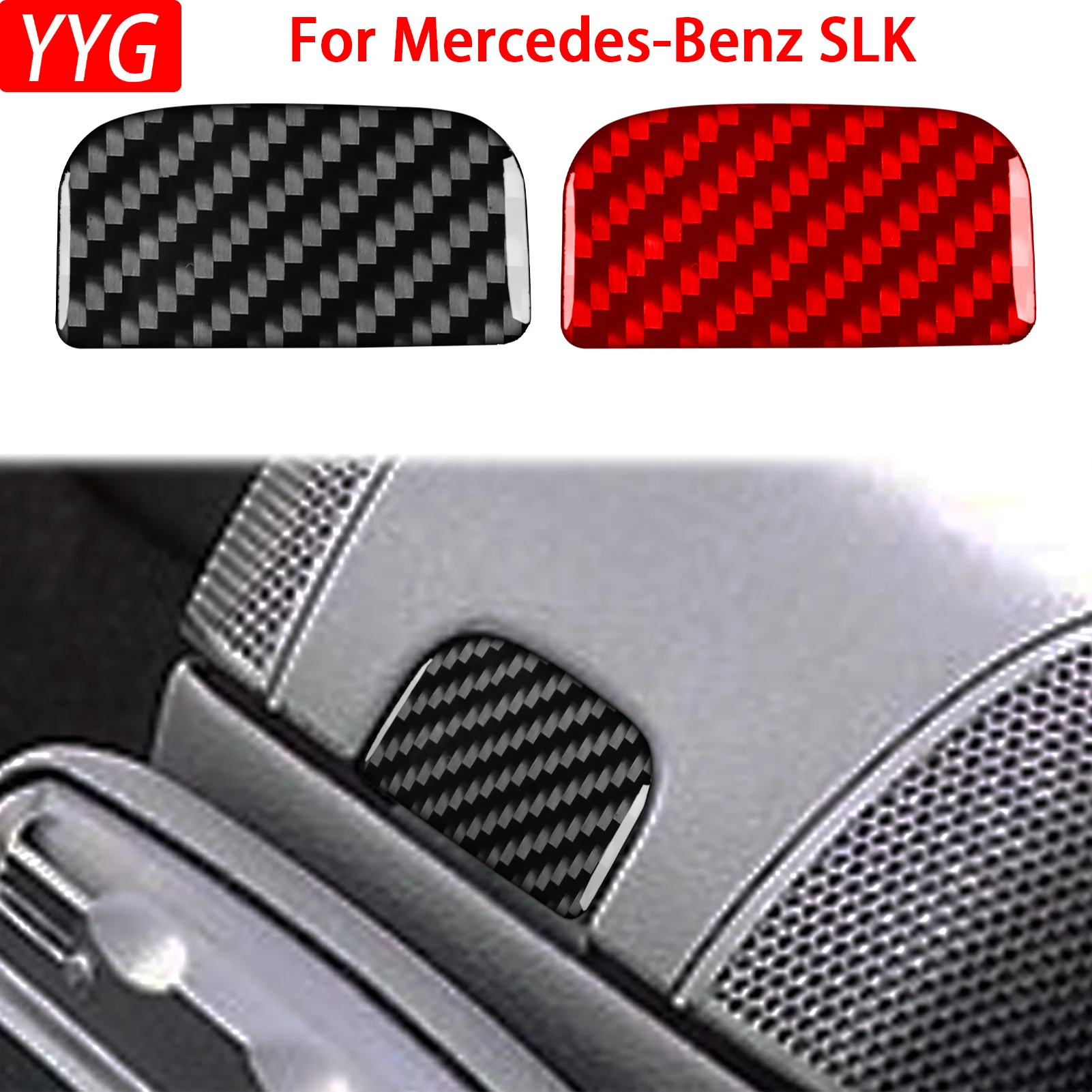 

For Mercedes-Benz SLK 2004-2010 Car Center Console Storage Switch Button Decorative Carbon Fiber Interior Accessory Sticker