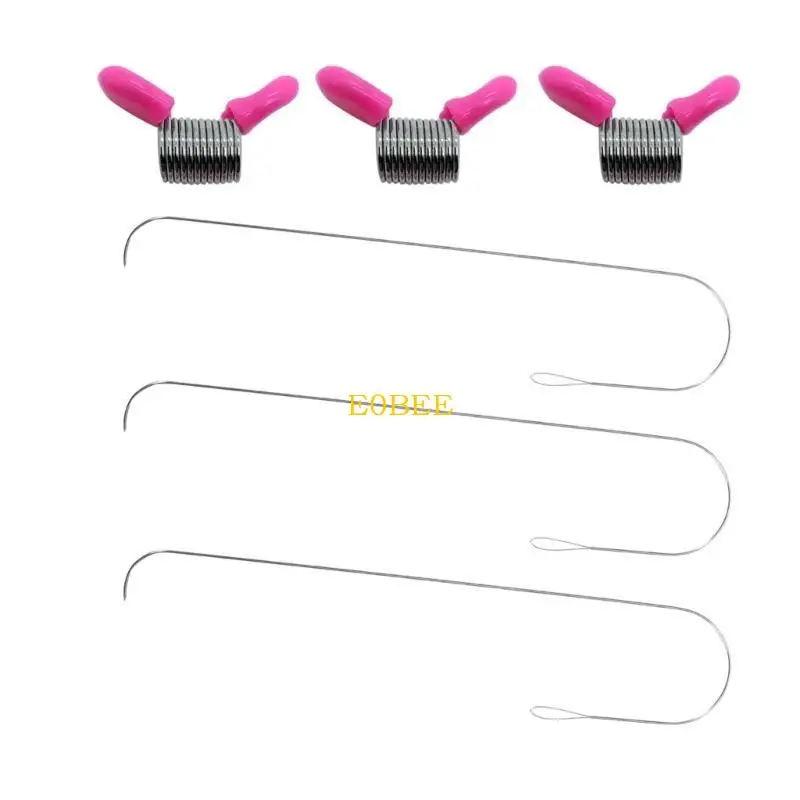 

E0BE Sturdy Curved Beading Needle Strong Bead Needle Spring Crimp Beads Ends for Bracelet and Necklace Crafting